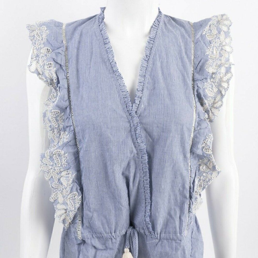 Romeo & Juliet Couture Womens Top Blouse XS Blue